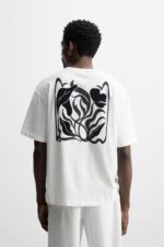 تیشرت مردانه زارا TEXTURE PRINT T-SHIRT