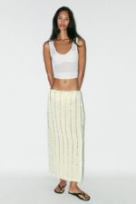 دامن زنانه زارا SEQUINNED SARONG SKIRT