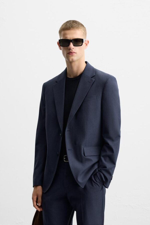 کت مردانه زارا textured check blazer