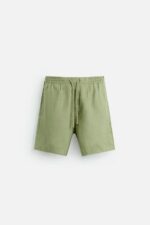 شلوارک لینن مردانه زارا 100% LINEN BERMUDA SHORTS