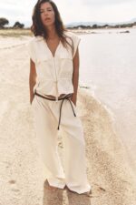 شلوار زنانه زارا WIDE-LEG TROUSERS WITH ELASTIC WAIST