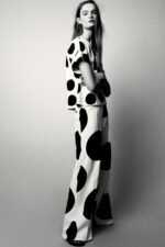 شلوار زنانه زارا ZW COLLECTION POLKA DOT WIDE-LEG TROUSERS