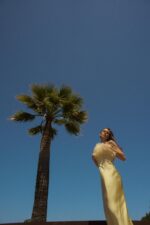 لباس میدی زنانه زارا FEATHERED SATIN MIDI DRESS