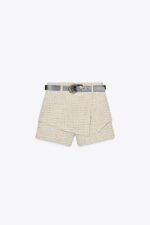 دامن شلوار زنانه زارا TEXTURED SKORT WITH BELT