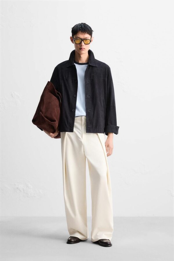 ژاکت مردانه زارا suede leather jacket