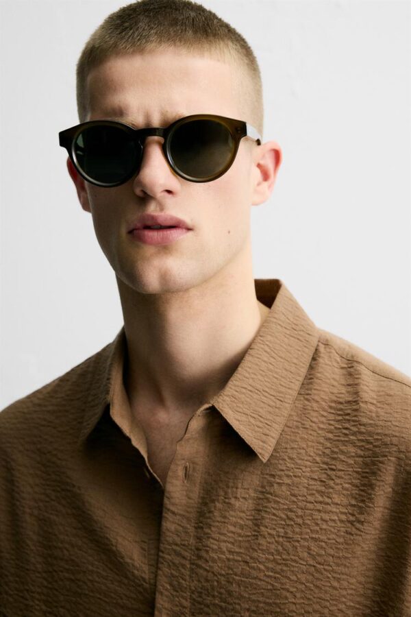 عینک آفتابی مردانه زارا round sunglasses
