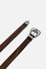 کمربند مردانه زارا VINTAGE-EFFECT LEATHER BELT