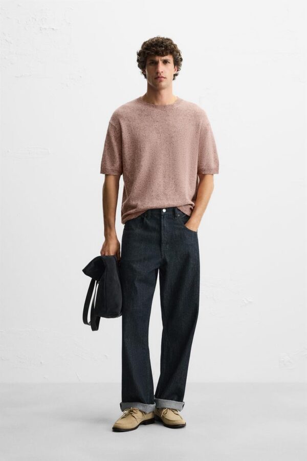 تیشرت مردانه زارا textured knit t-shirt