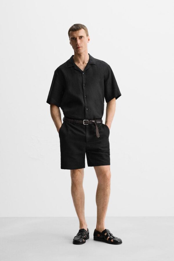پیراهن لینن مردانه زارا 100% LINEN SHIRT