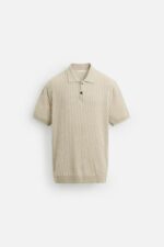 پولوشرت مردانه زارا RIB KNIT POLO SHIRT