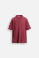 تیشرت مردانه زارا KNITTED LINEN BLEND POLO SHIRT