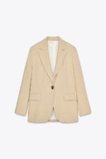 کت زنانه زارا ONE-BUTTON LINEN BLEND BLAZER