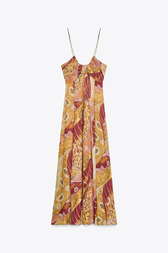 لباس میدی زنانه زارا ZW COLLECTION PRINTED MIDI DRESS