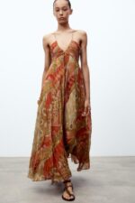 لباس میدی زنانه زارا ZW COLLECTION PRINTED MIDI DRESS
