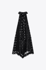 تاپ زنانه زارا ZW COLLECTION POLKA DOT HALTER TOP
