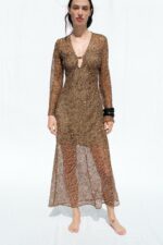 لباس بلند زنانه زارا SEQUINNED MIDI DRESS