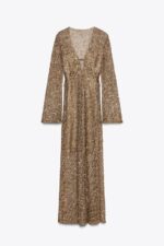 لباس بلند زنانه زارا SEQUINNED MIDI DRESS