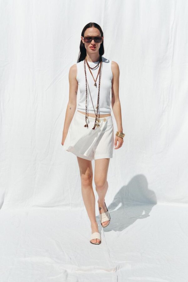 شلوارک زنانه زارا wrap skort with darts