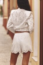 شلوارک مردانه زارا PERFORATED EMBROIDERED BERMUDA SHORTS