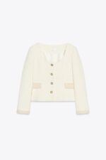 کت زنانه زارا TEXTURED ROUND NECK BLAZER