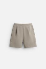 شلوارک مردانه زارا INTERLOCK PLEATED BERMUDA SHORTS