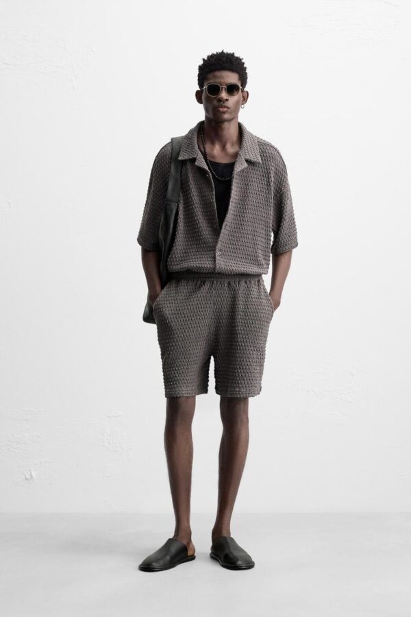 پیراهن مردانه زارا irregular textured shirt
