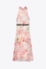 لباس بلند زنانه زارا RUFFLED PRINTED DRESS