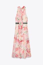 لباس بلند زنانه زارا RUFFLED PRINTED DRESS