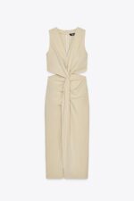 لباس میدی زنانه زارا MIDI CUT-OUT KNOT DRESS