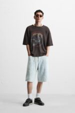 شلوارک مردانه زارا DISTRESSED BAGGY FIT BERMUDA SHORTS