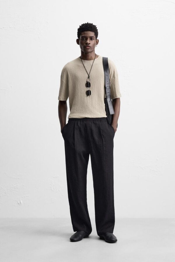 تیشرت مردانه زارا irregular texture t-shirt