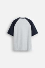 تیشرت مردانه زارا T-SHIRT WITH CONTRAST SLEEVES