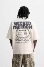 تیشرت مردانه زارا WASHED PRINT T-SHIRT
