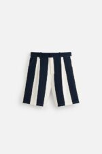 شلوارک مردانه زارا STRIPED BERMUDA SHORTS WITH PLEATS
