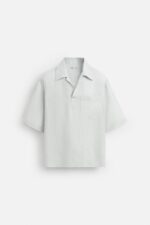 پیراهن لینن مردانه زارا 100% LINEN POLO SHIRT