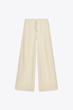 شلوار زنانه زارا LINEN BLEND WIDE-LEG TROUSERS WITH BELT