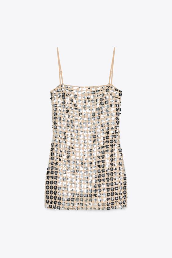 لباس مجلسی زنانه زارا SEQUIN SHORT DRESS