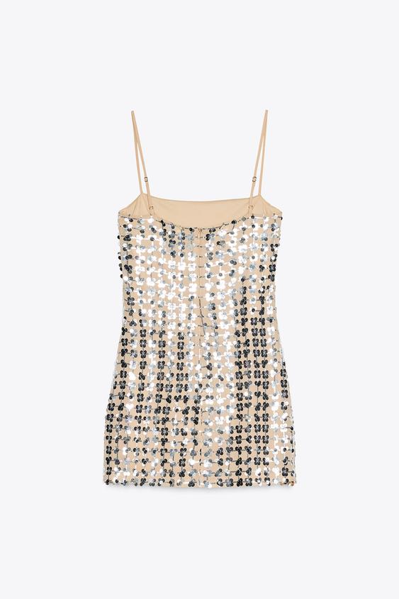 لباس مجلسی زنانه زارا SEQUIN SHORT DRESS