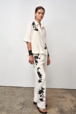 شلوار زنانه زارا ZW COLLECTION EMBROIDERED TROUSERS