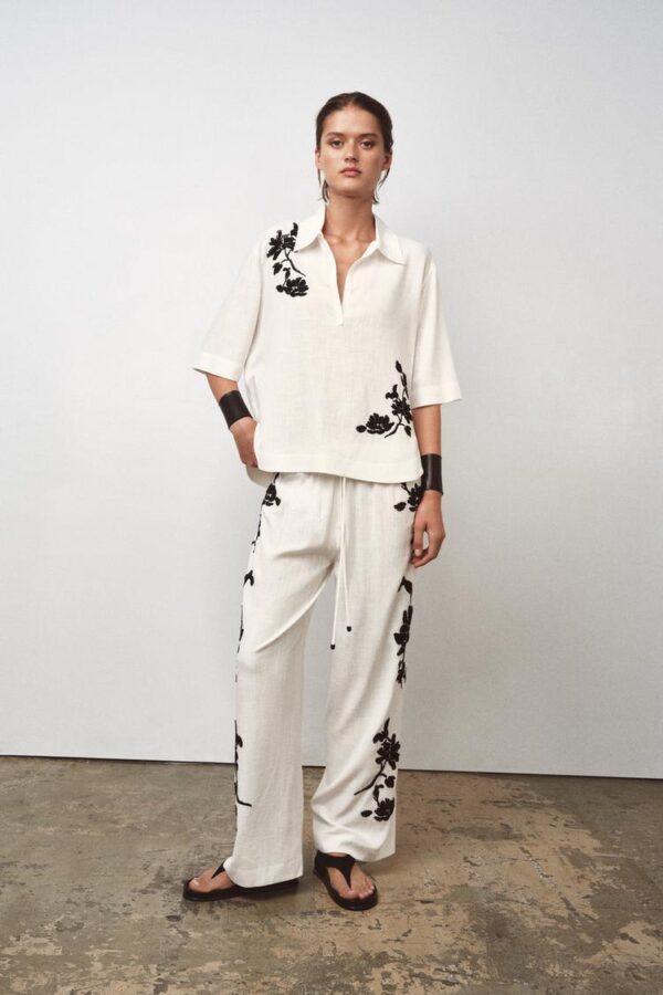 پیراهن زنانه زارا ZW COLLECTION EMBROIDERED SHIRT