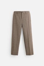 شلوار مردانه زارا STRIPED TEXTURED SUIT TROUSERS