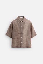 پیراهن آستین کوتاه مردانه زارا EMBROIDERED TEXTURED SHIRT