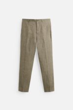 شلوار مردانه زارا 100% LINEN SUIT TROUSERS