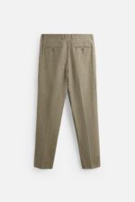 شلوار مردانه زارا 100% LINEN SUIT TROUSERS