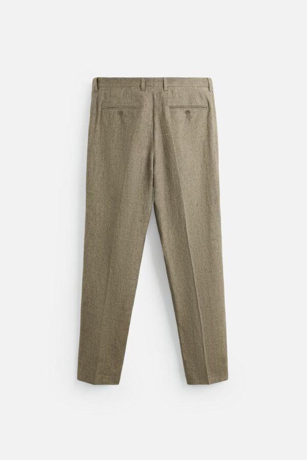 شلوار مردانه زارا 100% LINEN SUIT TROUSERS