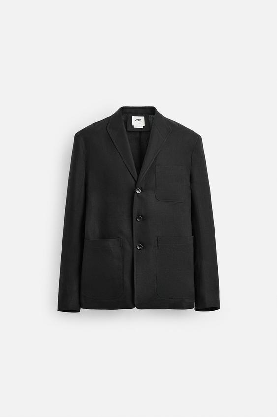 کت لینن مردانه زارا 100% LINEN RELAXED FIT SUIT BLAZER
