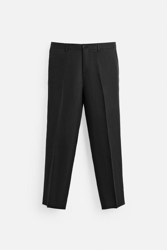 شلوار مردانه زارا 100% LINEN SUIT TROUSERS