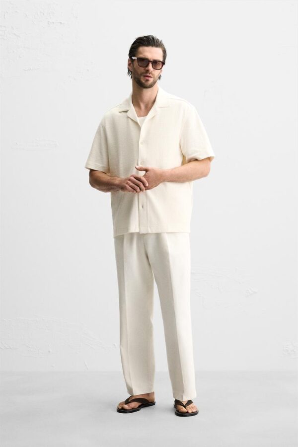 شلوار مردانه زارا textured regular fit trousers
