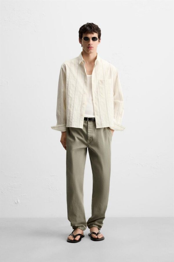 پیراهن مردانه زارا contrast stripe shirt