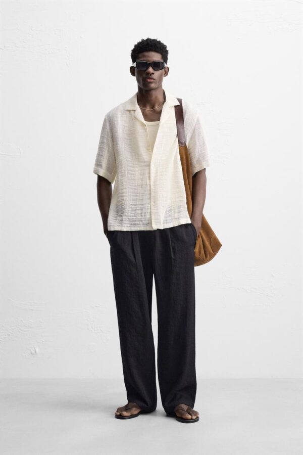 پیراهن مردانه زارا striped jacquard shirt